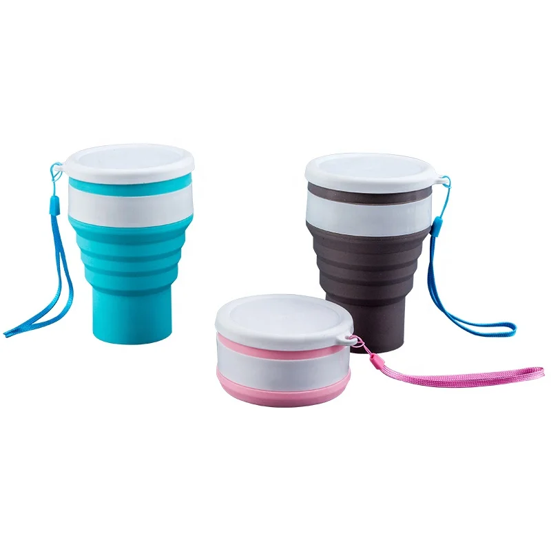 

350ml Leak-Proof Silicone Drinking Mug Collapsible Portable Travel Coffee Cup for Camping, Customized color