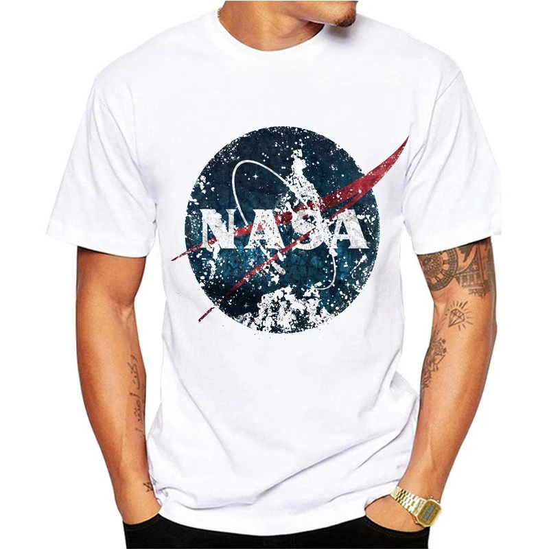 

White unisex t shirt wholesale nasa t shirt plain cotton round neck t-shirt nasa
