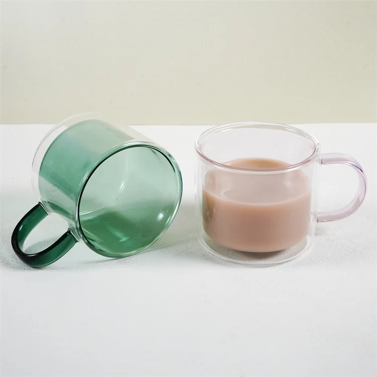 

Customized Color 200ml Hand Made Heat Resistant high borosilicate colored glass cup