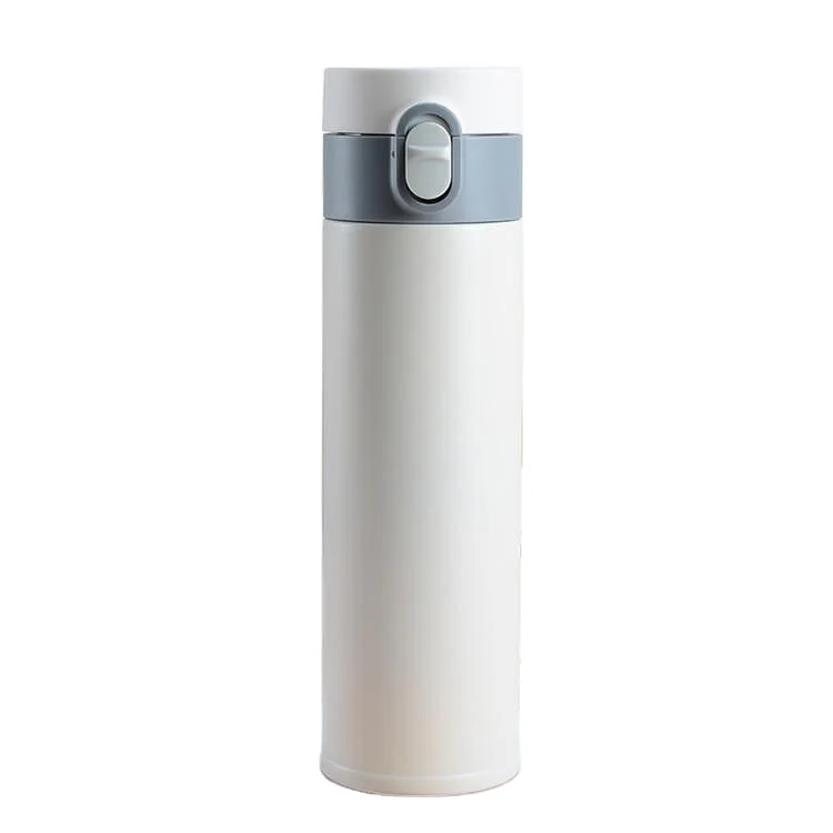 

2021 New 500ML Customized Double Wall Vacuum Water Bottle With Logo Botella Wholesale Stainless Steel Bouncing Lid Water Bottles, White blue pink black gold
