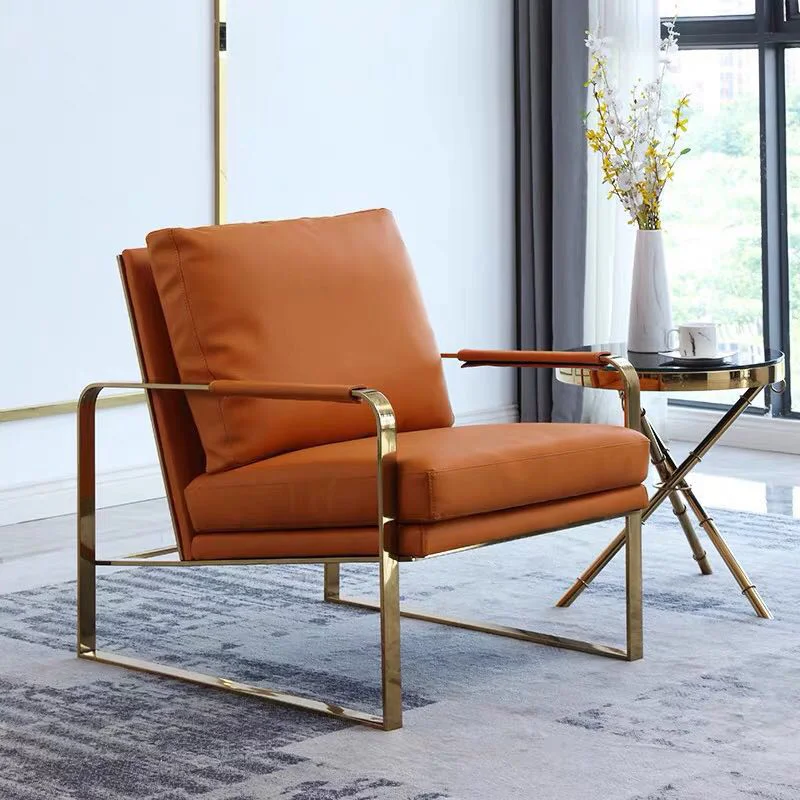 2020 New single sofa Nordic modern living room sofa chair leisure back chair fashion bedroom lazy man leather sofa chair