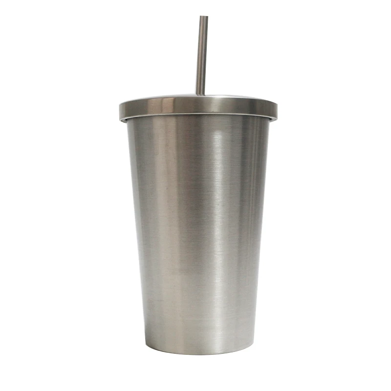 

Hot selling 18/8 stainless steel coffee tumbler vacuum insulated tumbler with straw double wall vacuum water cup manufacturer, Silver, white, red, rose red, aqua, purple or other customized color