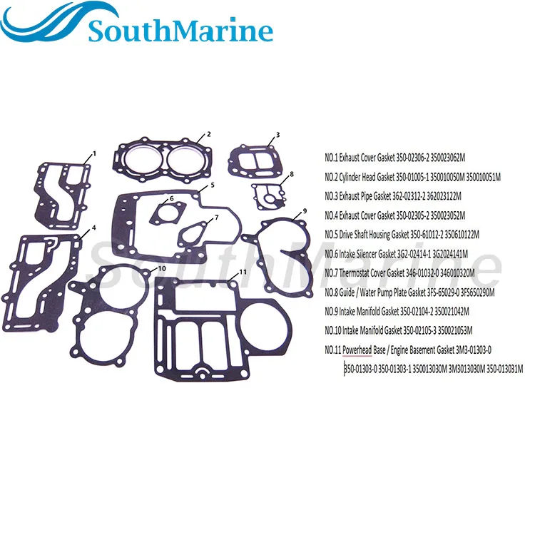 Boat Engines Complete Power Head Seal Gasket Kit Fit Tohatsu Nissan