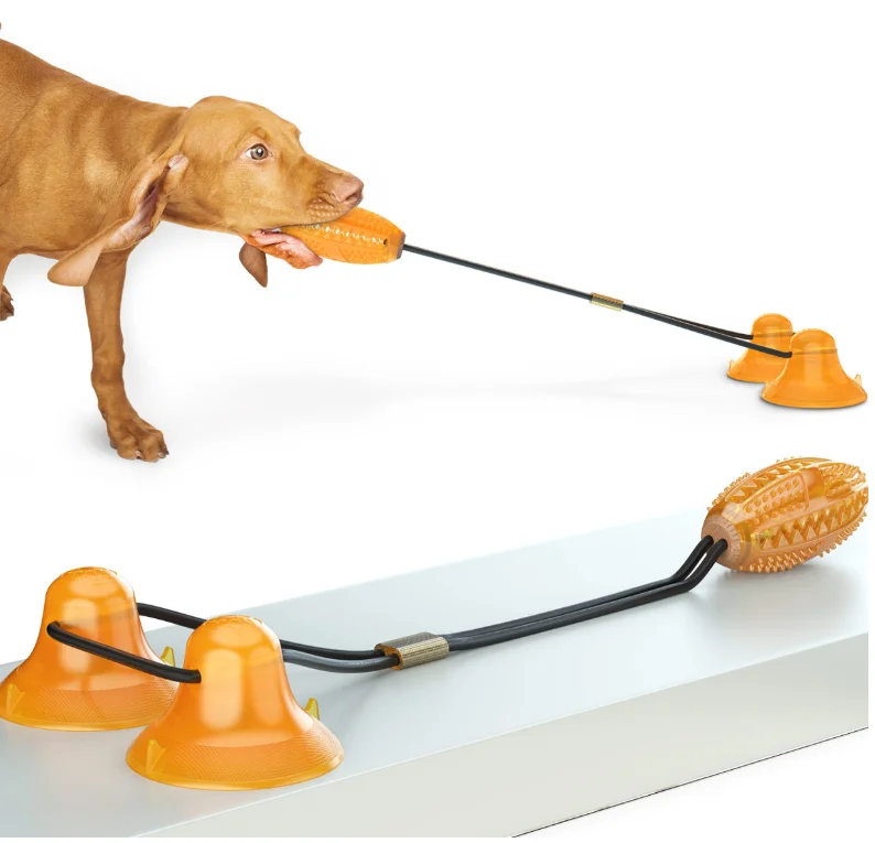 

C&C Pet Molar Bite chew Toy With Doule Suction Cup, The dog chew toy can customzed on your requirement