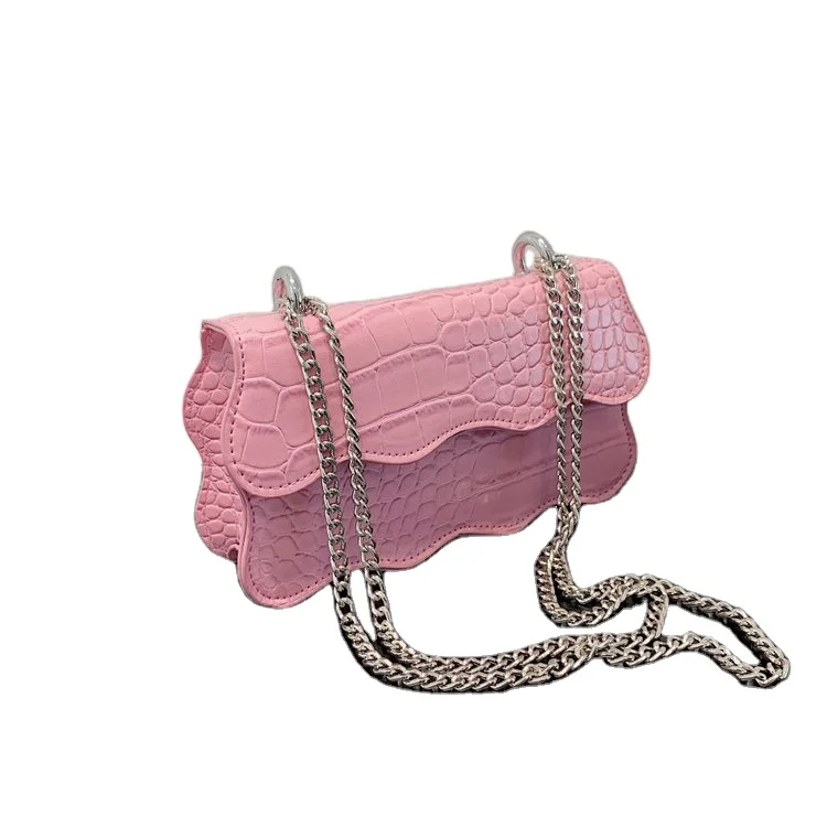 

2021 shenglu handbag Latest Ruffled Edge Purse Chain Handbag For Lady Girls Stock Purse Pink For Women Girls