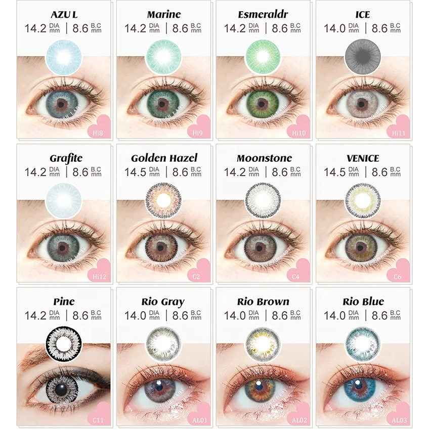 

wholesale stock 1 pair cosmetic color contact lenses, Multi colors