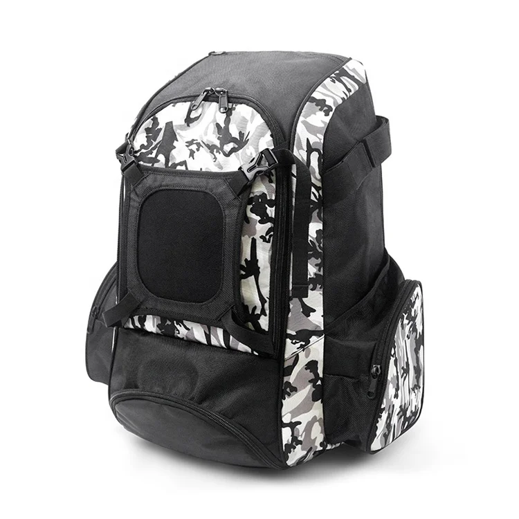 
Outdoor Sports Black Unisex Oem Customized Logo Waterproof Large Capacity Baseball Backpack Bag 