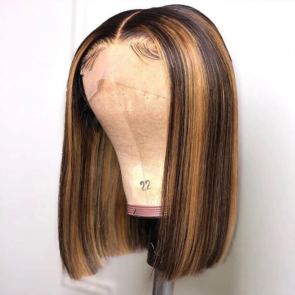 

Highlight transparent 13x4 HD Lace Frontal Wig Bob Wigs 4x4, 5x5, 6x6 Closure Human Hair Wigs Short Bangs
