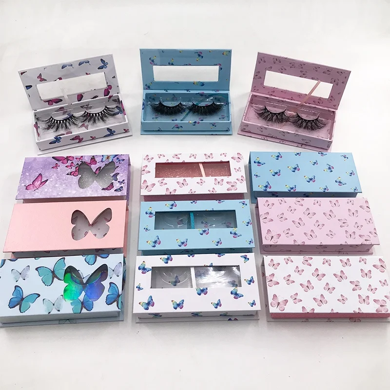 

Wholesale butterfly magnetic lash case for full strip lashes 8mm-28mm mink lashes supplier customized box