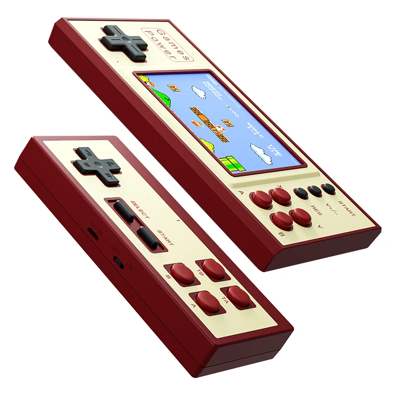 

8 Bit Retro Game 500 in 1 Retro Classic K30 Video Games Handheld Game Console, White/grey