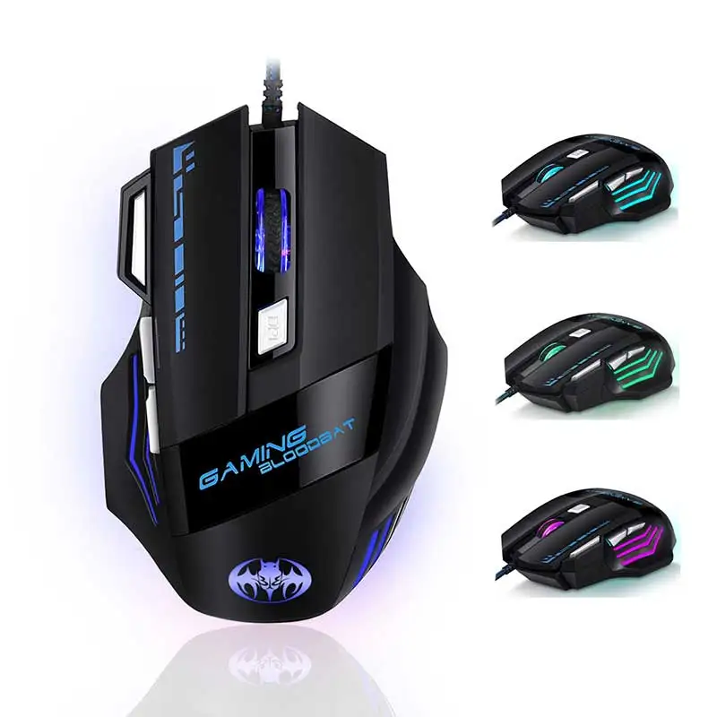 

China Factory Supply Sport Gaming Racing charging 7-color Backlight Breath Comfort Gamer Mice Rechargeable Wireless Gaming Mouse, Black blue green purple