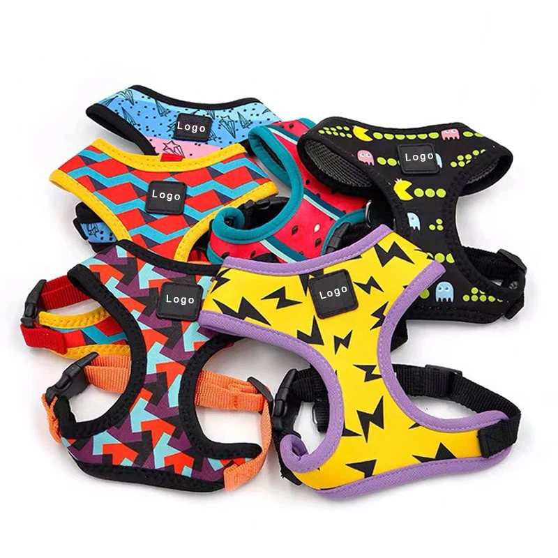 

Popular Custom Design Dog Harness with Matching Collar Leash Bow Tie and Bandana Set Neoprene Reversible Dog Harness Ves, Customized color