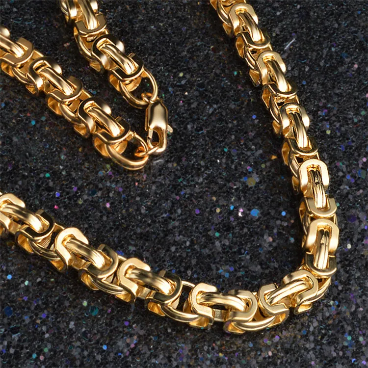 

New 18K Gold-plated Fill Figaro Chain 9mm Necklace Party Hip-hop Jewelry Accessories Bracelet