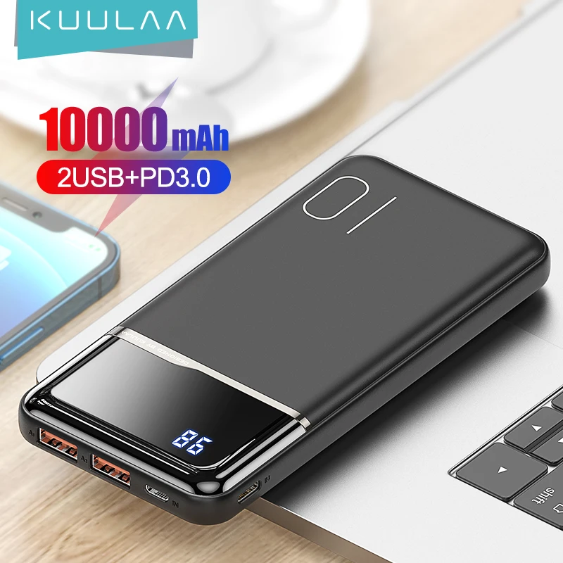 

2020 new arrival quick charge portable LED power bank powerbank small 10000 mah slim power banks with micro/ type C ports