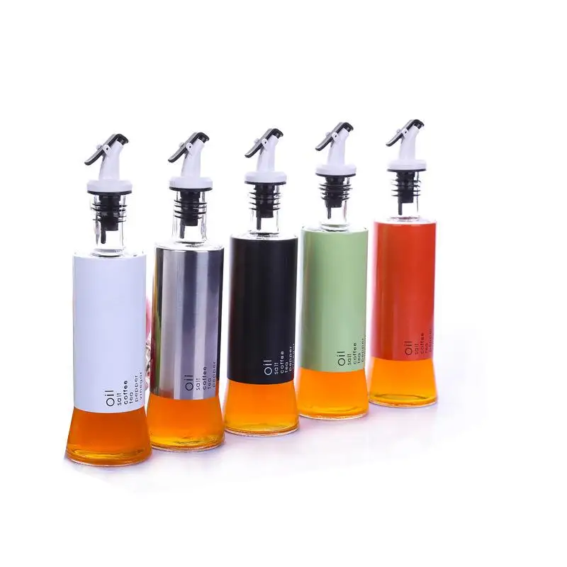 

C486 Kitchen Olive Oil Cruet Bottle Vinegar Dispenser Wine Pourers with Drip-free Spouts Stainless Steel Oil Dispensing Bottle, 5 colors