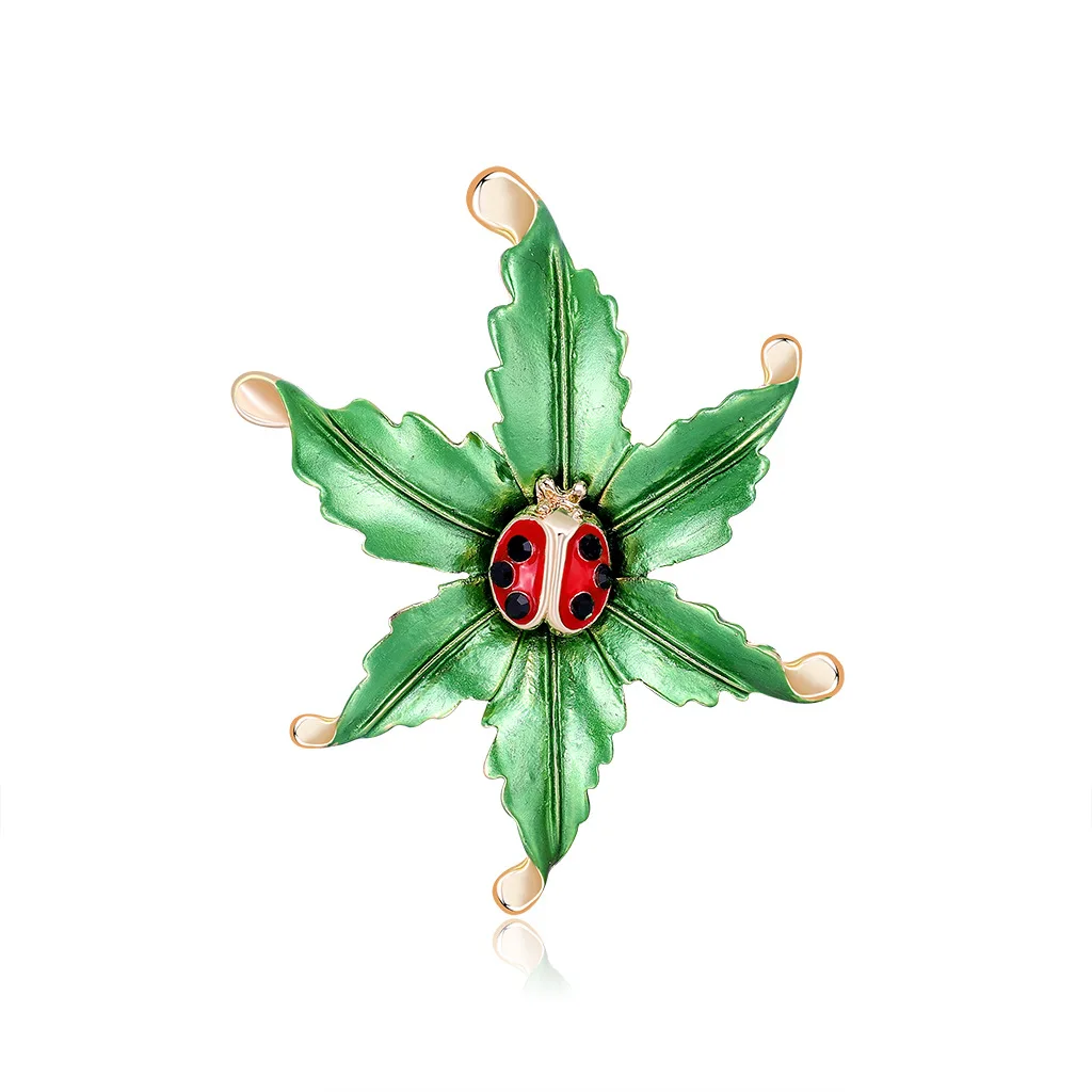 

Leaf Enamel Beetle Brooches Women Ladybug Insects Brooch Pins Gifts