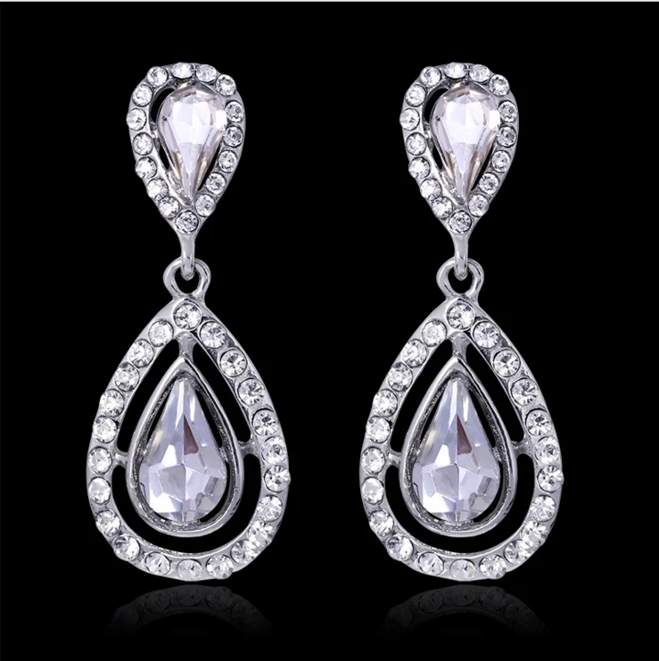 

Women Fashion Diamond Drop Sparking Zircon Wedding Earrings