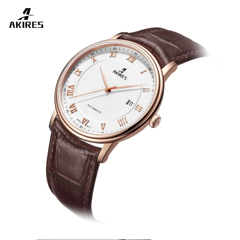 

Waterproof 316L Roman numeral watches men wrist luxury brand automatic mechanical watch