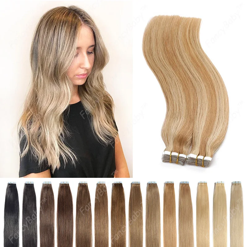 

Wholesale Tape Hair Extensions 100% Human hair Cuticle Tape In Hair Extensions Human