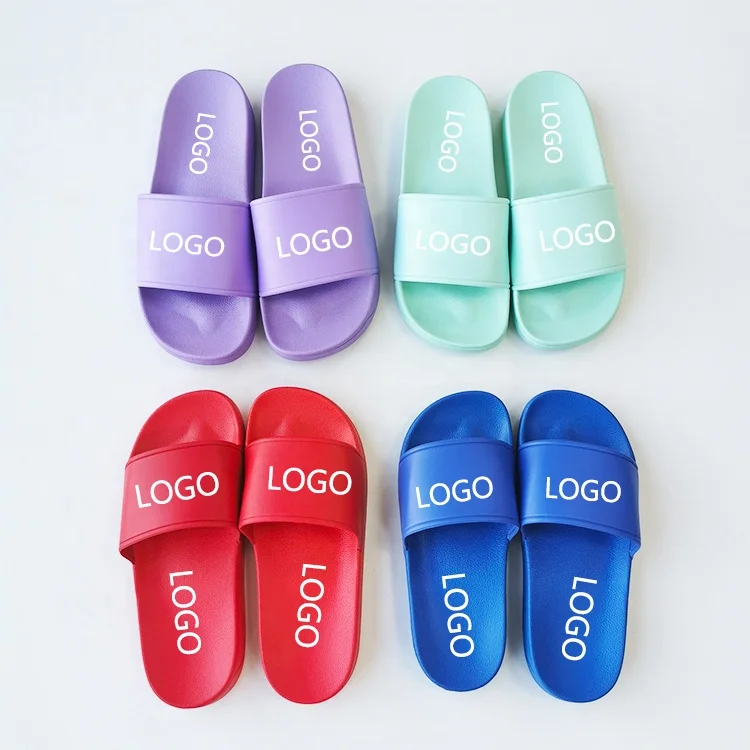 

Personalized Slip On Customize logo low MOQ selling colourful Indoor Outdoor slipper Waterproof unisex slippers slides Hotel