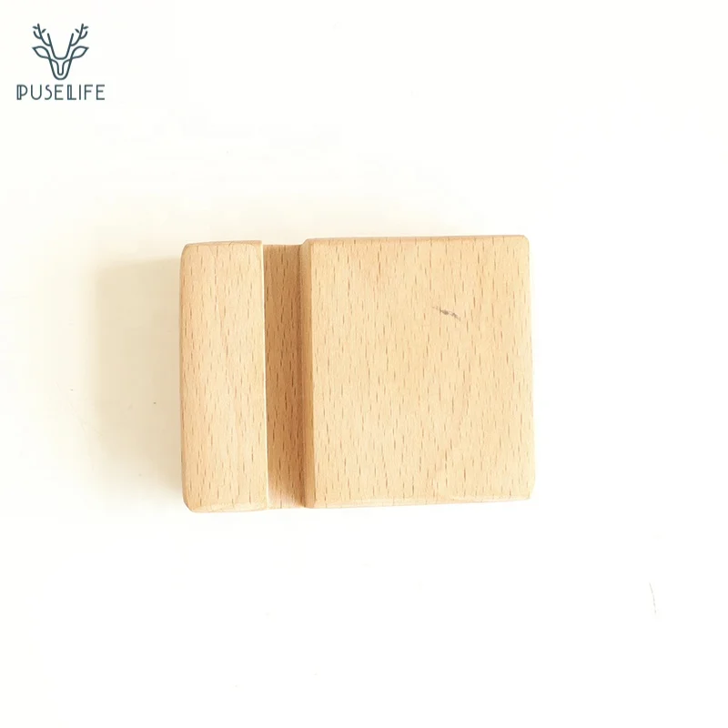

Customized Wooden Cell Phone Stand Holder for Desktop, Original wood color