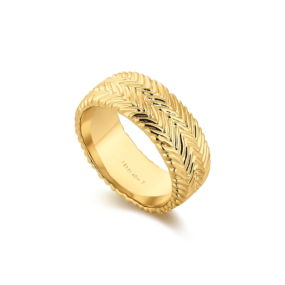

Unisex Ring 18K Gold Plated Brass Ring Highly Etched Band Ring Fashion Classic