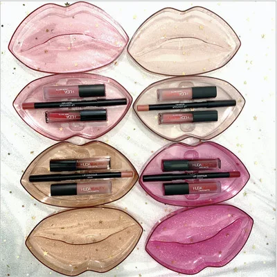 

Explosive Big Mouth Lip Gloss Set 3Pcs Transparent Box Matte Liquid Lipstick Waterproof Lip Pencil