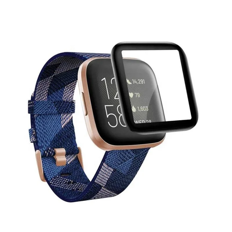 

Soft Fibre Glass Protective Film Cover For Fitbit Sense /Versa 3 Full Screen Protector Case for Fitbit Versa3 Watch Cover, Transparent