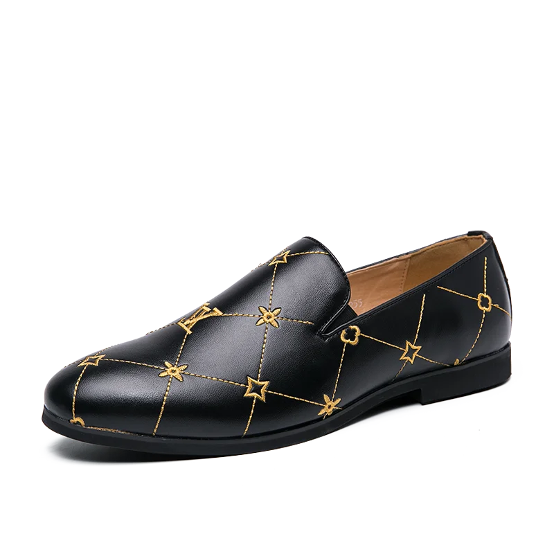 

Hot Sale Men's Loafers Classic Brand Business Casual Formal Shoes Men Leather, Black white