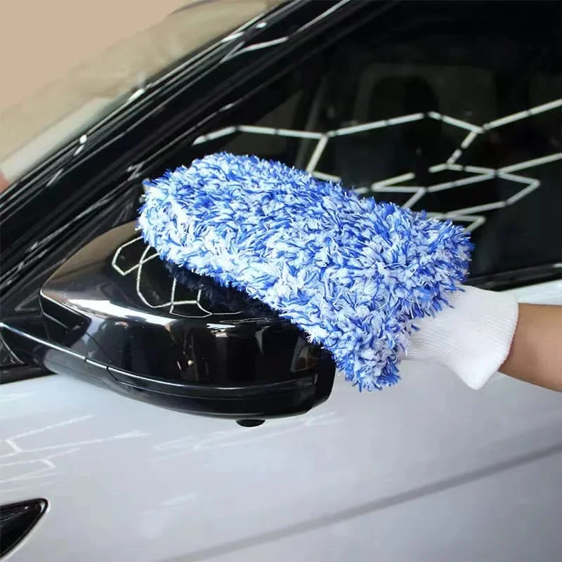 

High Quality Soft Microfiber Car Wash Mitt Car Cleaning Glove Microfiber Car Wash Mitt, Red, blur , grey , and black
