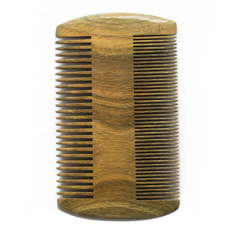 

Professional Private Label Green Sandalwood Pocket Comb Grooming Beard Lice Comb