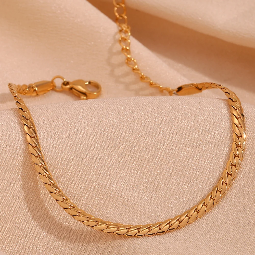 

Fashion Jewelry Gold Plated NK Chain Bracelet 316l Stainless Steel Jewelry PVD Gold Plated Bracelet