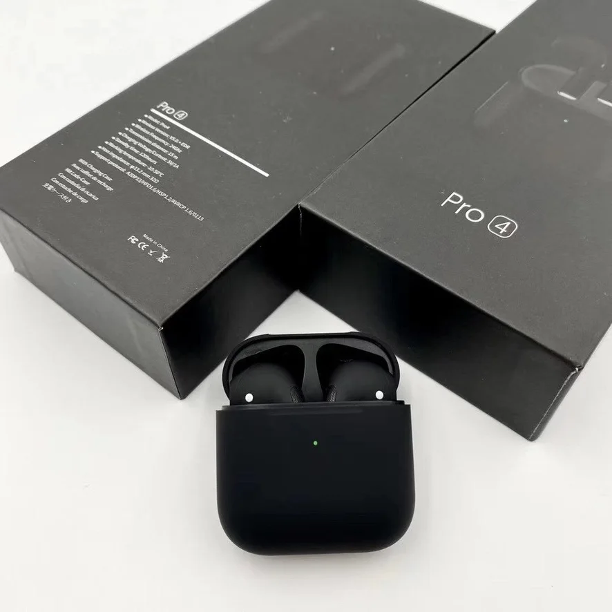 

Air 4 Generations Wireless Headphone Portable Earphone With Charging Box Pro 4 Earbuds For iPhone Android, White, black