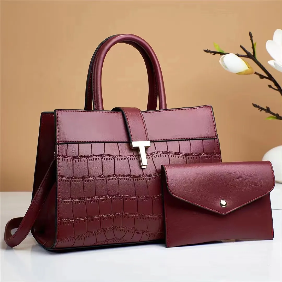 

2023 women's crocodile pattern handbag luxury crocodile pu leather handbag for women large capacity women tote bag