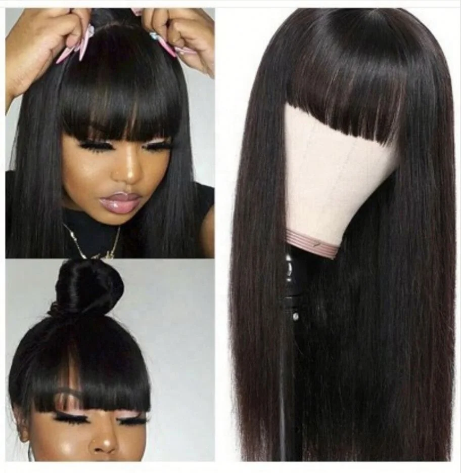 

Black Wigs With Bangs Long Straightwig For Euroamericans Women, Pics