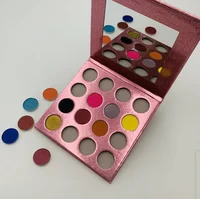 

Rose gold sparkly 26mm magnetic custom 16 color eyeshadow palette packaging