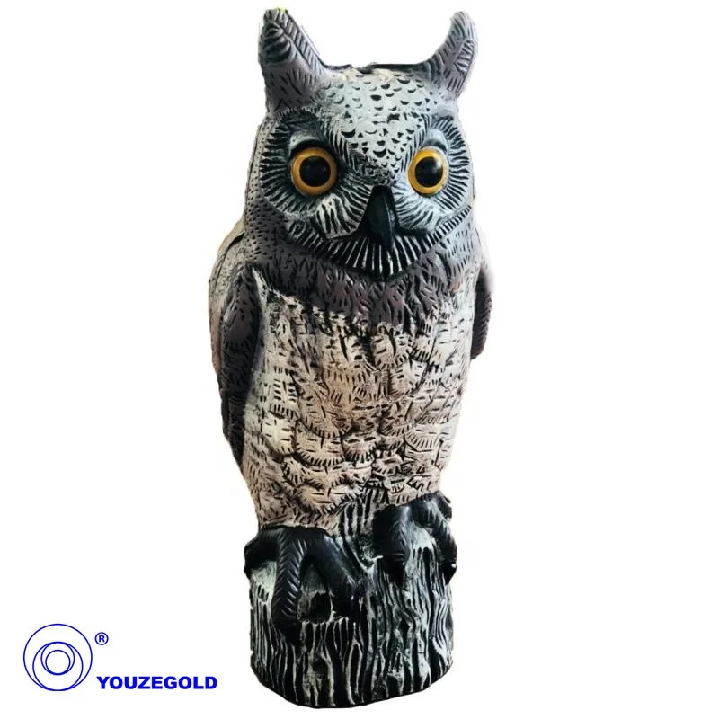 Solar Owl With Sensor Garden Decoration Plastic Owl Decoy Animal