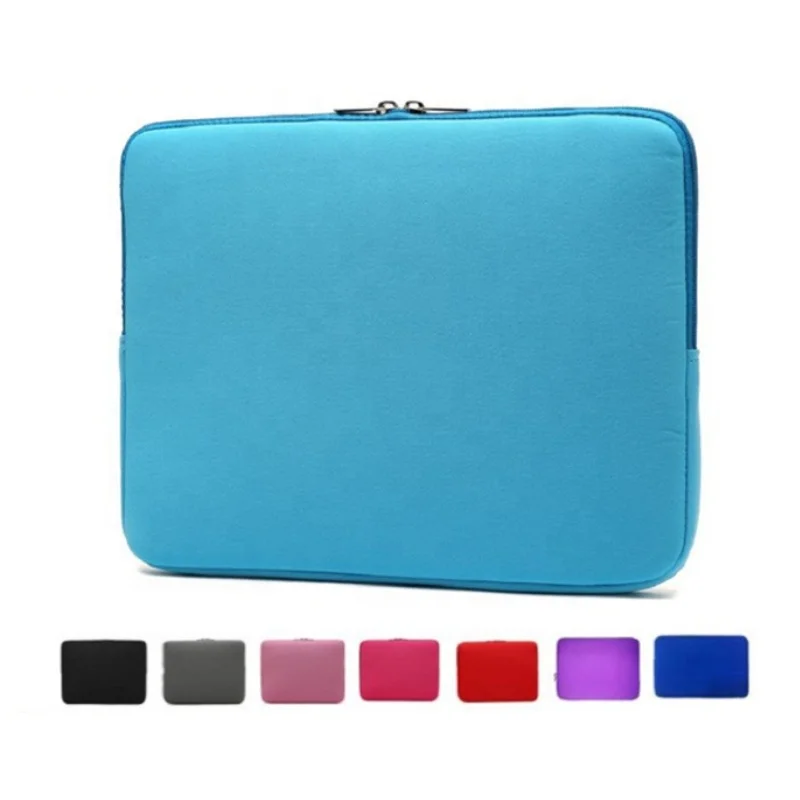 

High Quality Durable 14 15.6 Inch Neoprene Laptop Sleeve Case Protective Soft Carrying Bag Cover for Notebook, Sky blue, red, dark gray, purple, dark blue, rose red, black, pink