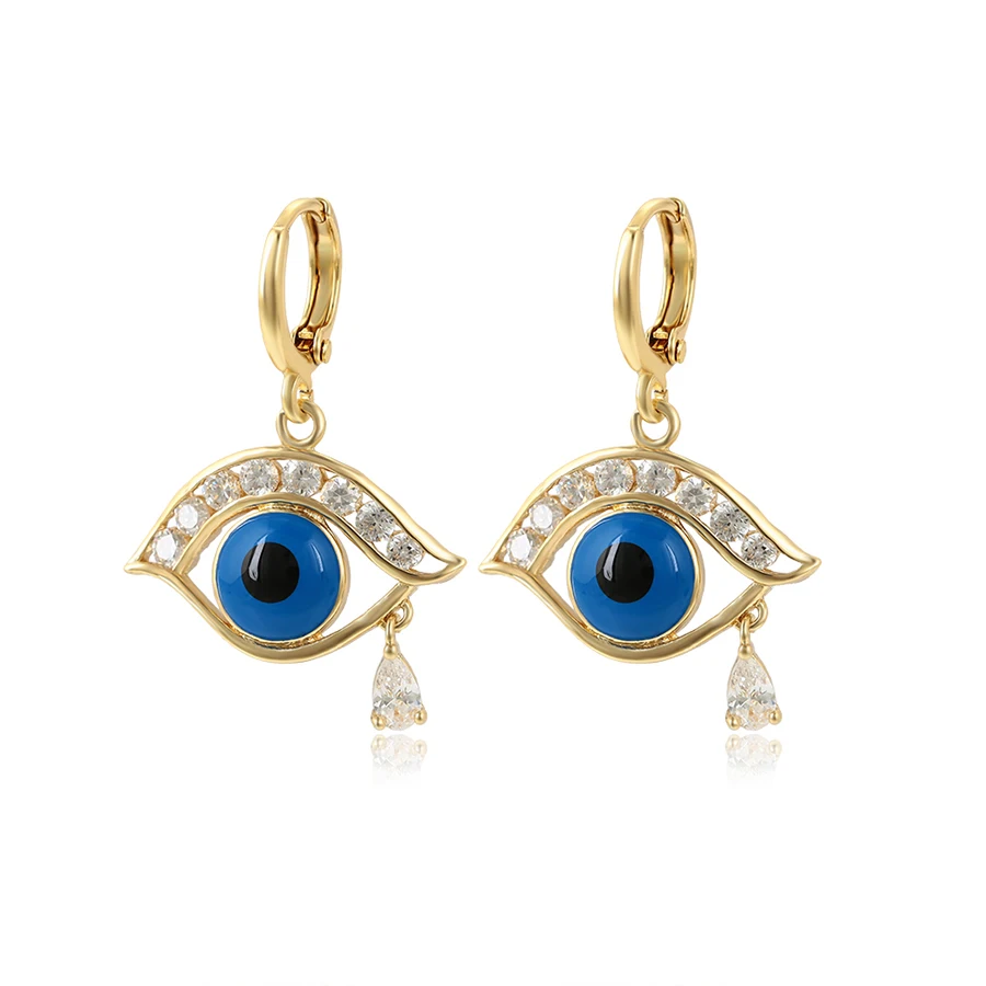 

99487 Xuping 2019 new arrival 14k gold plated eye collection fashion hoop earrings