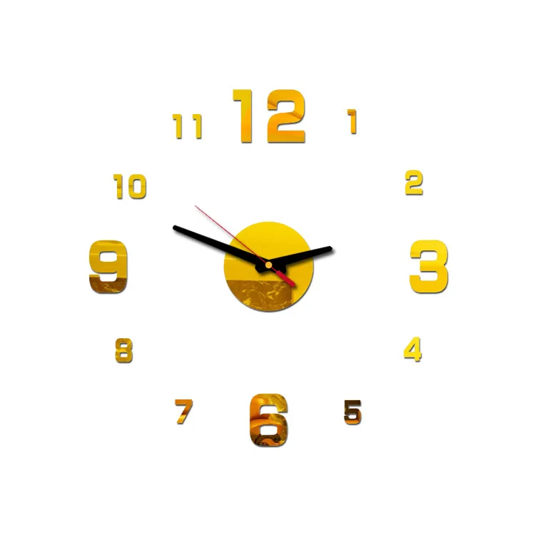 

40cm Creative Modern Acrylic Simple Designer 3D DIY Decorative Wall Clock, Gold,red,black,silver