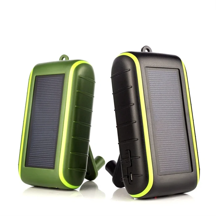 

Polymer Lithium Battery Japan Camping Hand Crank Solar Charger, Black,green,orange and white