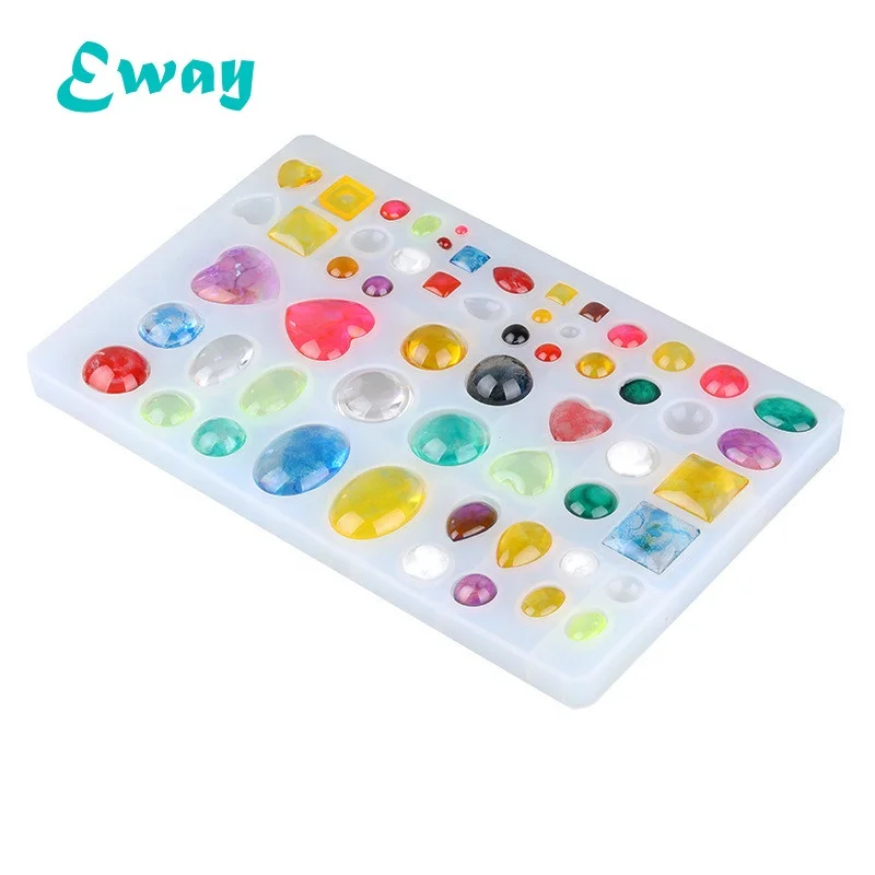 

Eway Factory direct supply Gem sphere popsicle epoxy resin pendant silicone molds for making natural patches, White