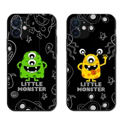 Custom Cute Cartoon Little Monster Matte Soft Blac