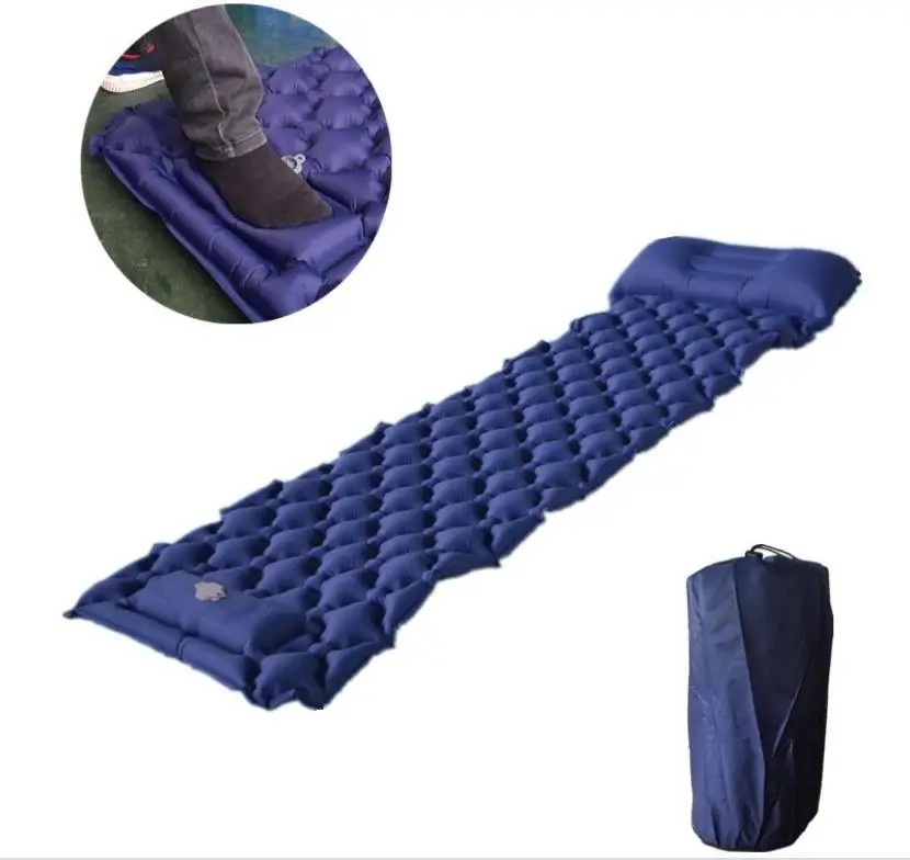 

Wholesale Foot Press Inflatable Lightweight Backpacking Pad Hiking Traveling Camping Air Sleeping Pad Mat