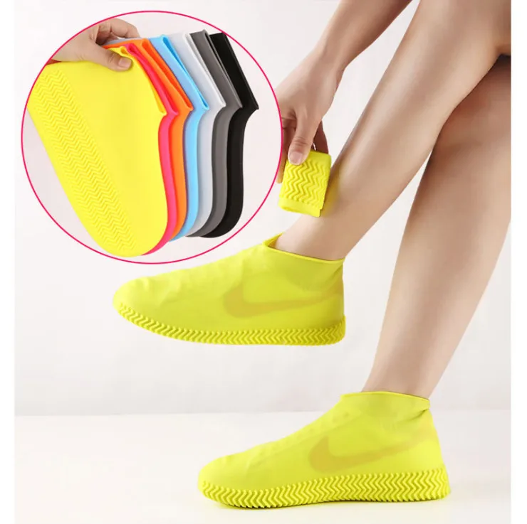 

Reusable Waterproof Shoe Cover Silicone Material Unisex Shoe Protectors Portable Anti Slip Rainy Boots Cover For 26-34cm Shoes, Black/ white/ blue/ yellow/ gray/ red