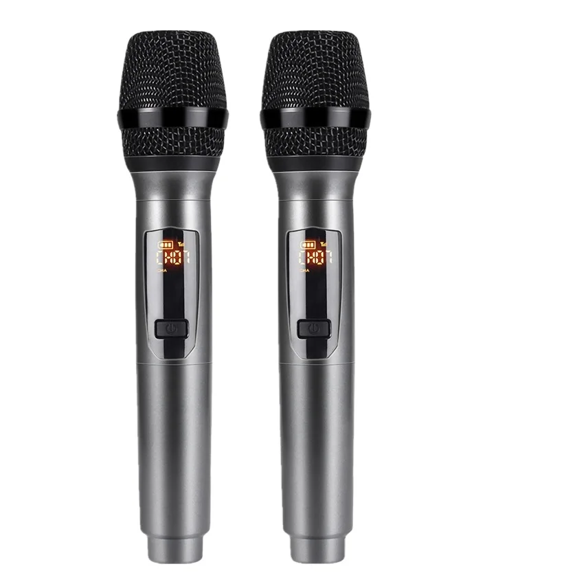 

UHF Wireless Microphone Professional Handheld Microphone Dynamic Mics Set with Receiver, As shown