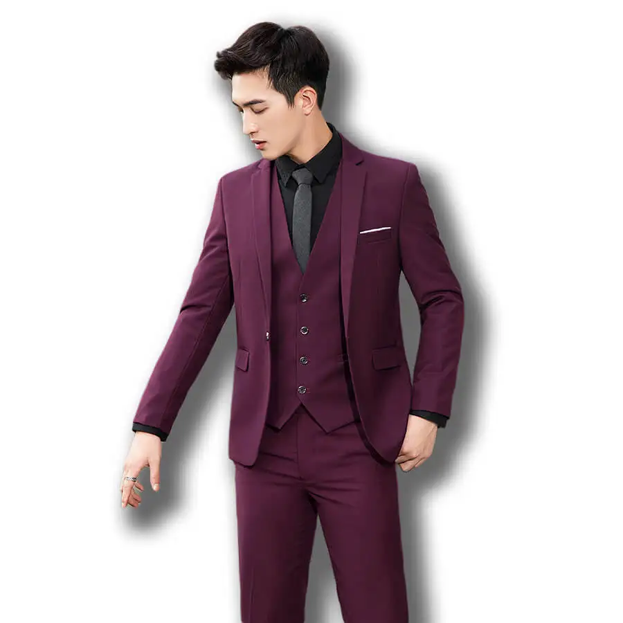 

Ready to ship men suits latest design groom wedding pictures men's coat pant designs wedding formal suit made in china, Burgundy/black/blue/navy/gray