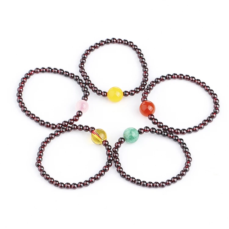 

Natrual Fashion Heal Natural Stone Wholesale Garnet Transfer Beads Crystal Bracelet