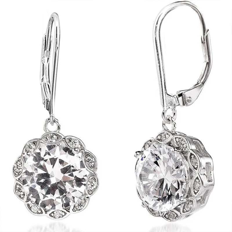 

2021 summer Hainon earrings Floral shiny zircon romantic earrings Fashion style women earring alloy elegant jewelry, Picture shows