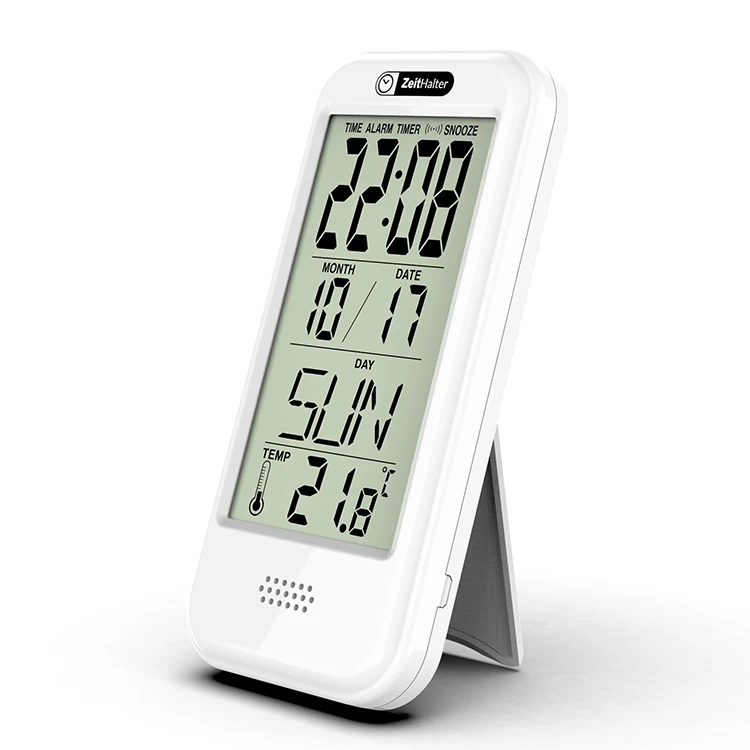 

2021 Best Lcd Screen Display Temperature Snooze Desktop Clock Wall Clock Temperature Setting, White + black